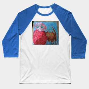 Senior cat lady and cat Baseball T-Shirt